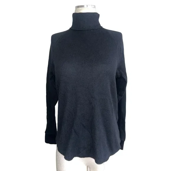 Everlane The Organic Cotton Turtleneck Waffle Tee in Black Small New Womens Top - Picture 5 of 10